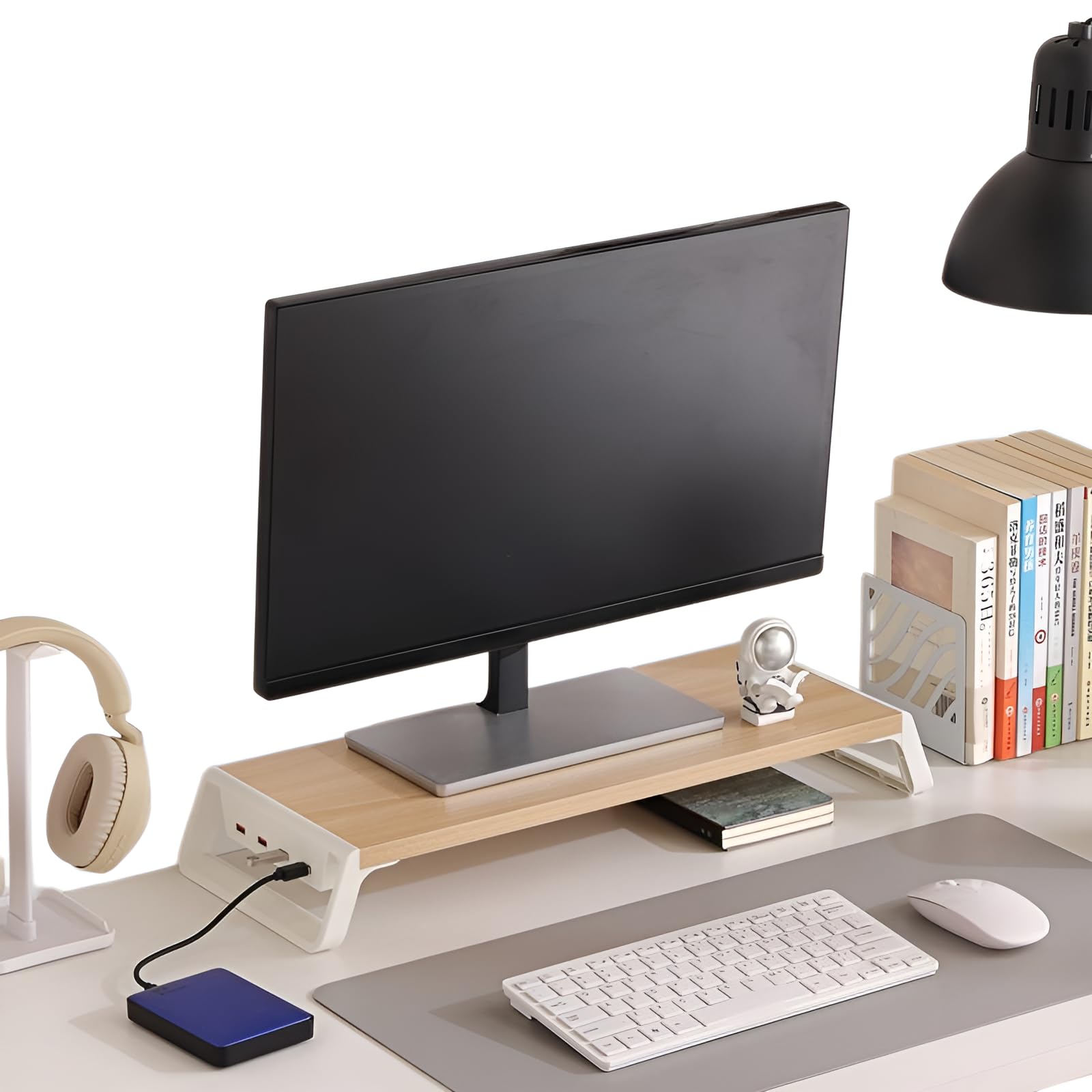 Amazon.co.jp: [qiukala]モニター台 USBデータ転送・充電機能付き [耐